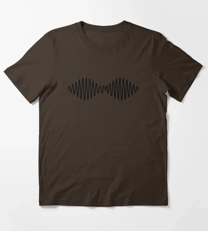 BLACK monkeys curved lines T-Shirt Brown