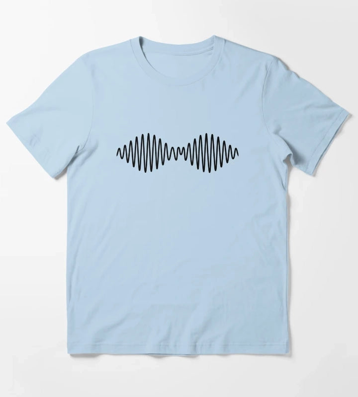 BLACK monkeys curved lines T-Shirt Sky Blue
