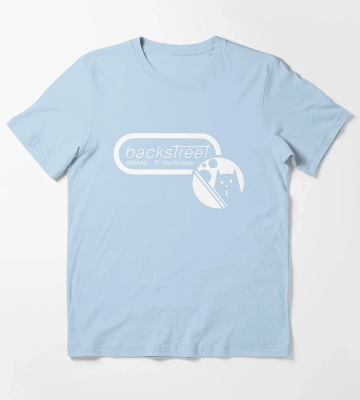 Backstreet Gay Disco Atlanta Fort Lauderdale Reverse Design T-Shirt Sky Blue