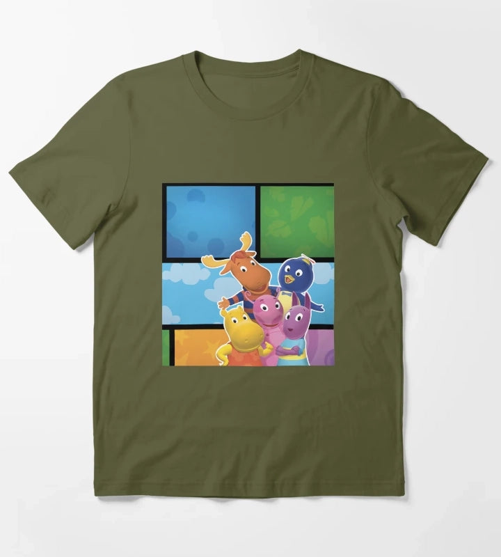 Backyardigans Pablo Tyrone Tasha Austin Uniqua T-Shirt Olive Green