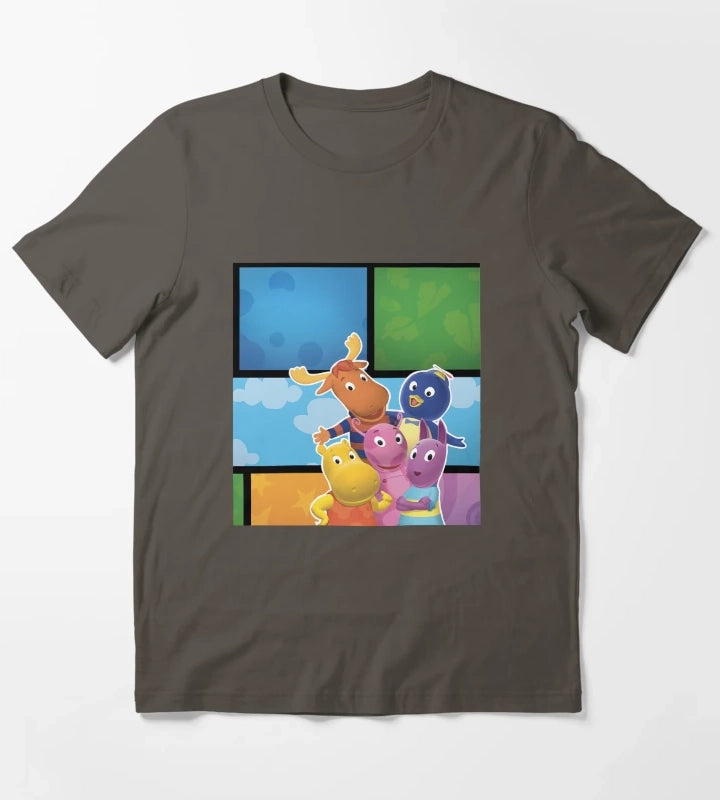 Backyardigans Pablo Tyrone Tasha Austin Uniqua T-Shirt Dark Grey