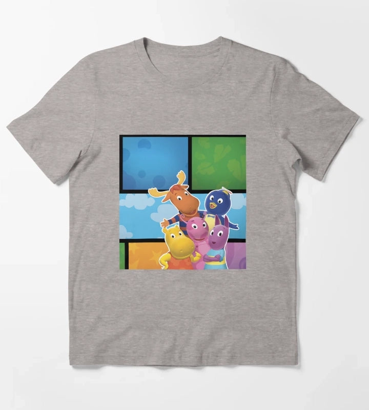 Backyardigans Pablo Tyrone Tasha Austin Uniqua T-Shirt Heather Grey