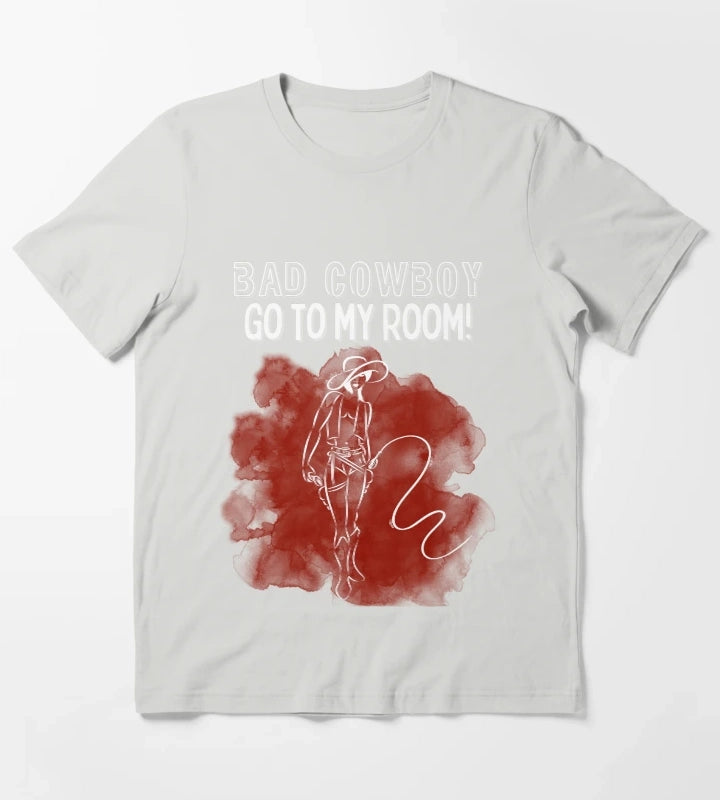Bad Cowboy Go To My Room T-Shirt Light Grey