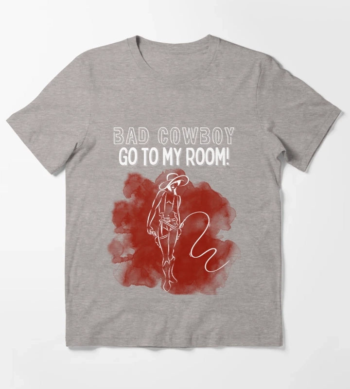 Bad Cowboy Go To My Room T-Shirt Heather Grey