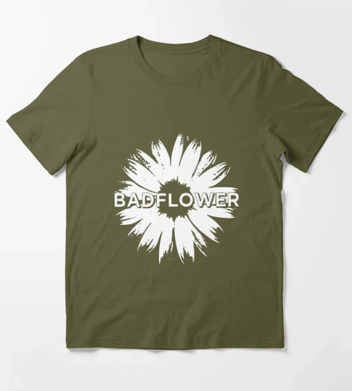 Badflower Daisy Essential T-Shirt Olive Green