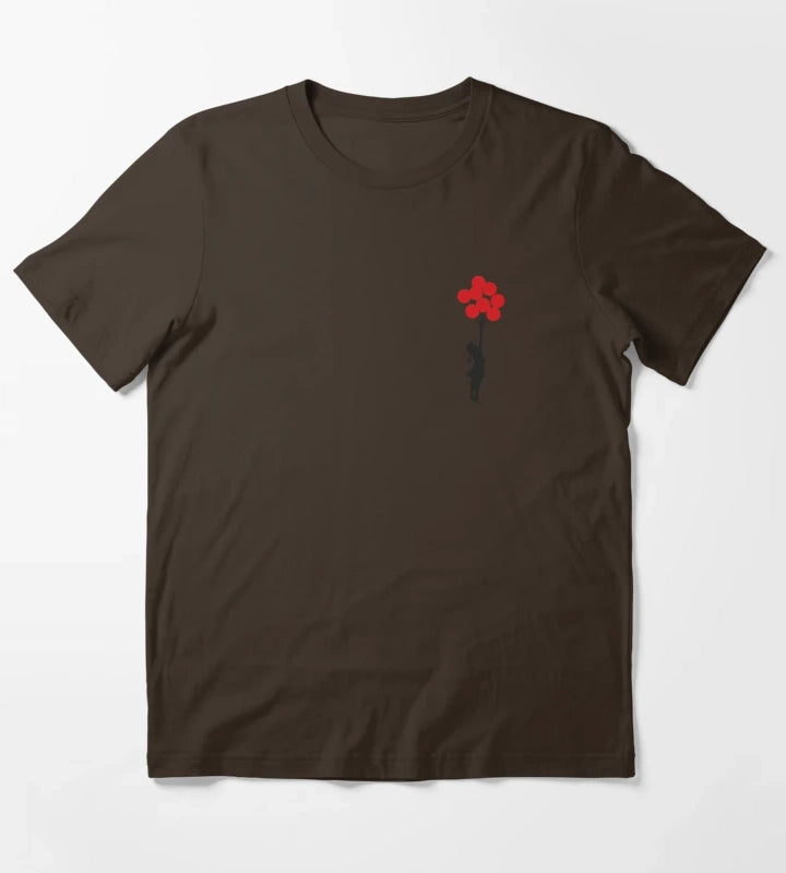 Banksy Balloon Girl T-Shirt Brown