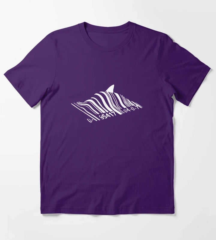 Banksy Barcode Shark T-Shirt Purple