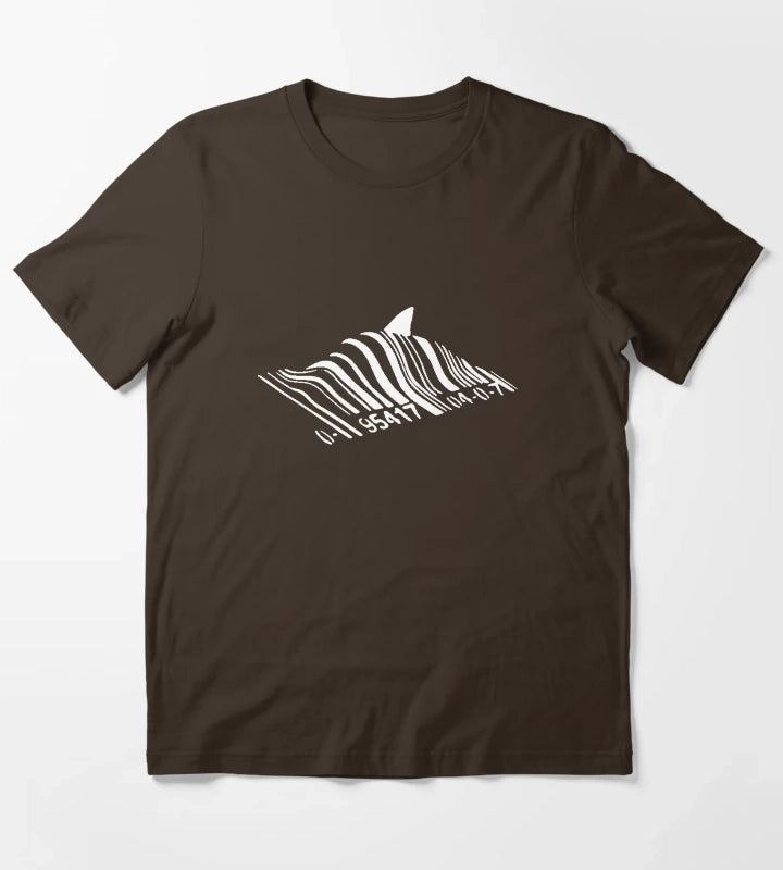 Banksy Barcode Shark T-Shirt Brown