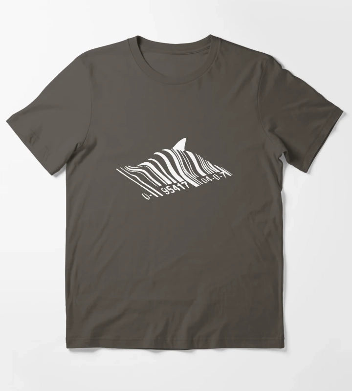 Banksy Barcode Shark T-Shirt Dark Grey