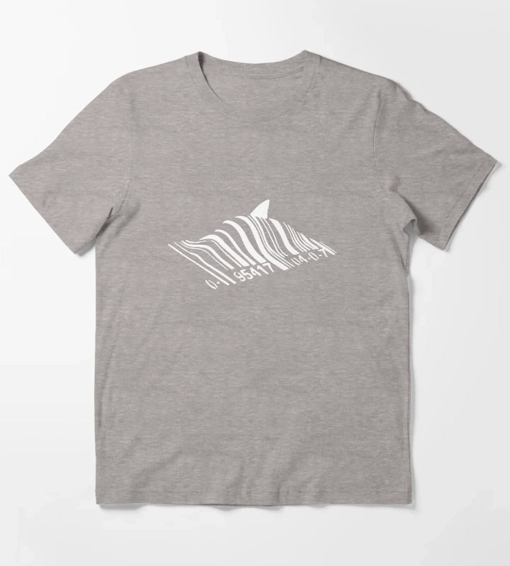 Banksy Barcode Shark T-Shirt Heather Grey