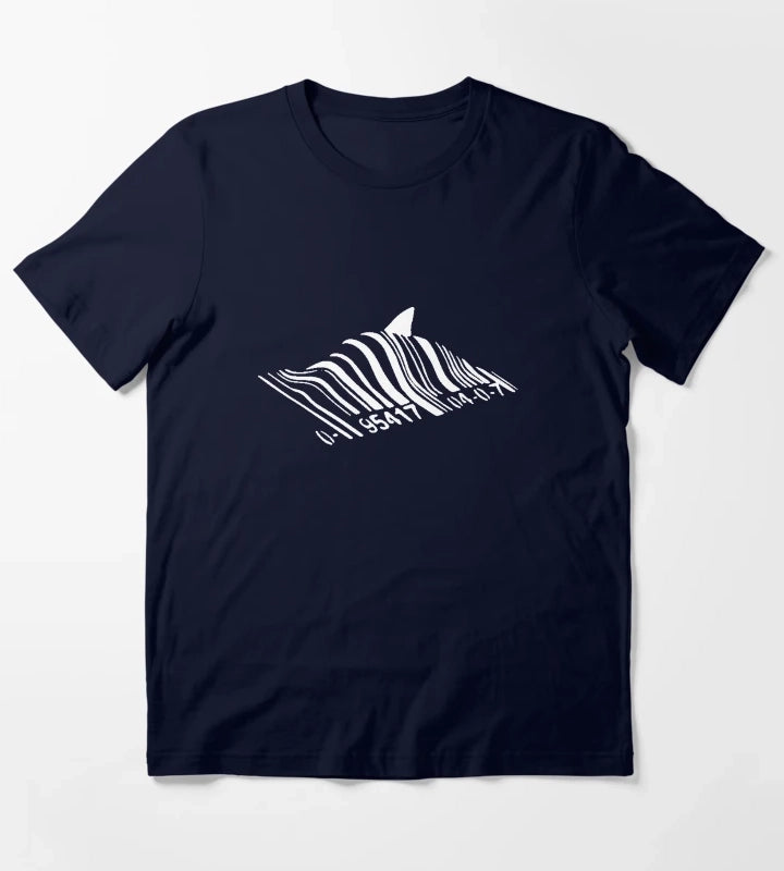 Banksy Barcode Shark T-Shirt Navy