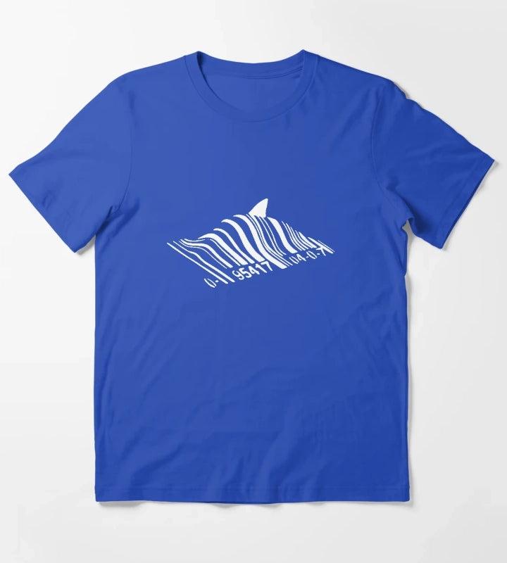 Banksy Barcode Shark T-Shirt Blue