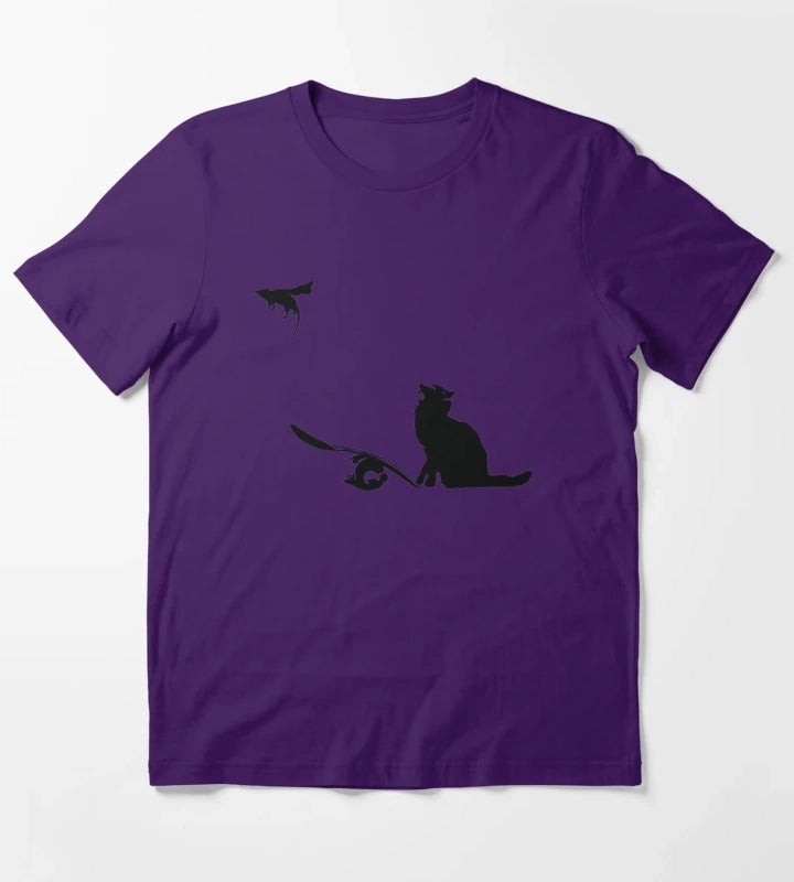 Banksy Cat And Super Mouse T-Shirt Purple