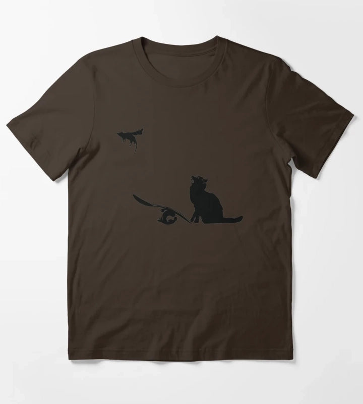 Banksy Cat And Super Mouse T-Shirt Brown