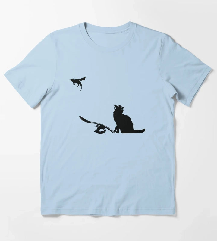 Banksy Cat And Super Mouse T-Shirt Sky Blue