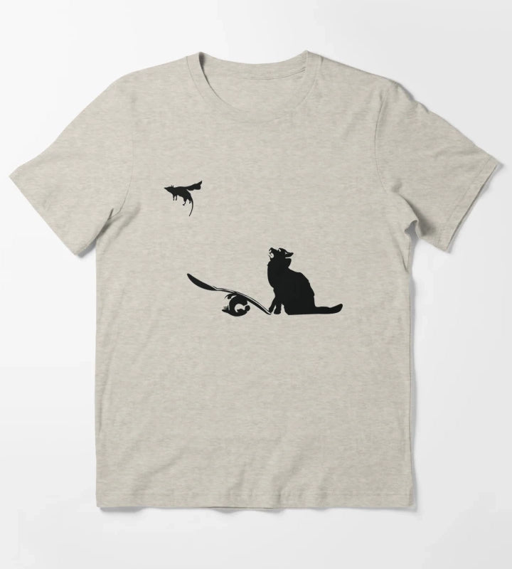 Banksy Cat And Super Mouse T-Shirt Cream