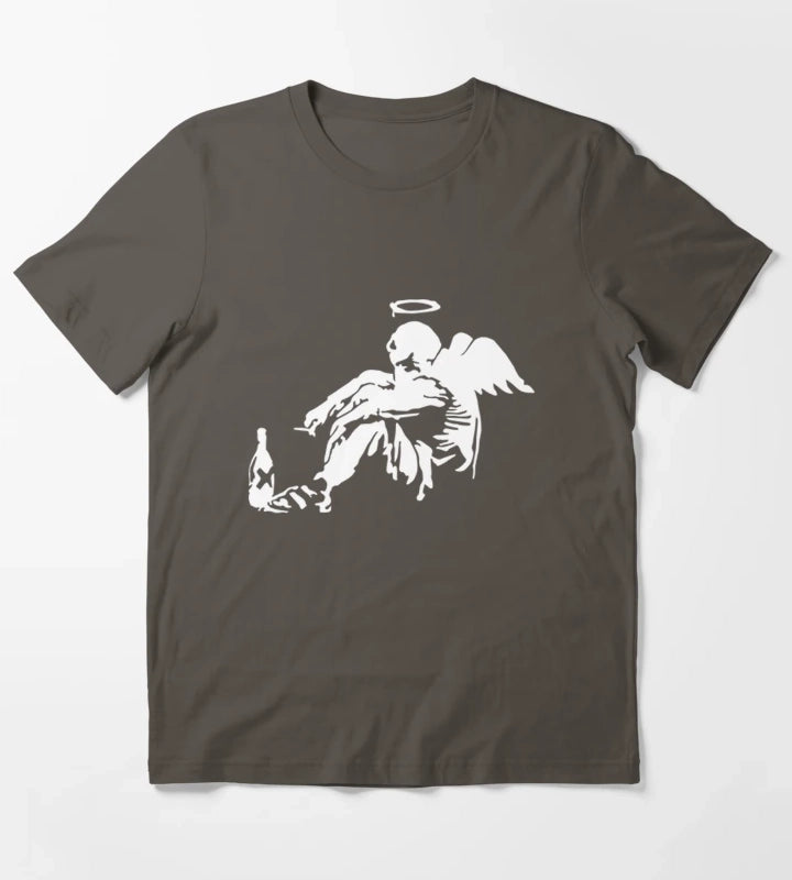 Banksy Fallen Angel T-Shirt Dark Grey