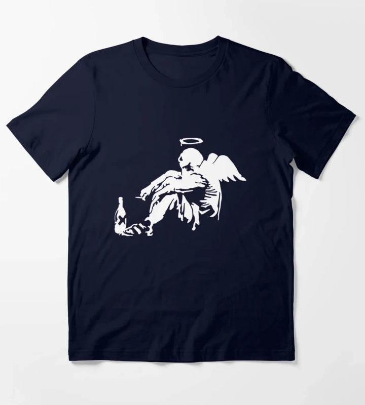 Banksy Fallen Angel T-Shirt Navy