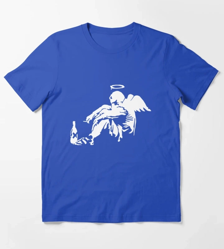 Banksy Fallen Angel T-Shirt Blue