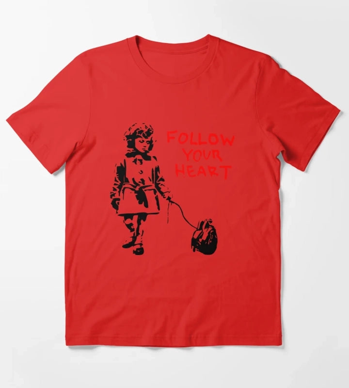 Banksy Follow Your Heart T-Shirt Red