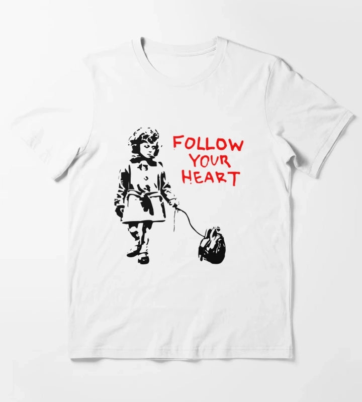 Banksy Follow Your Heart T-Shirt White