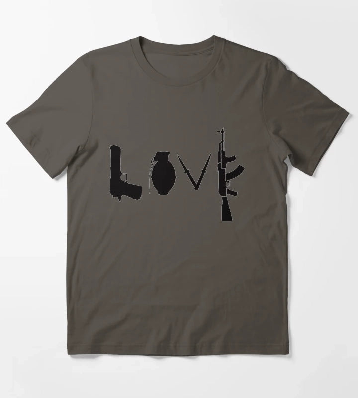 Banksy Love Guns T-Shirt Dark Grey