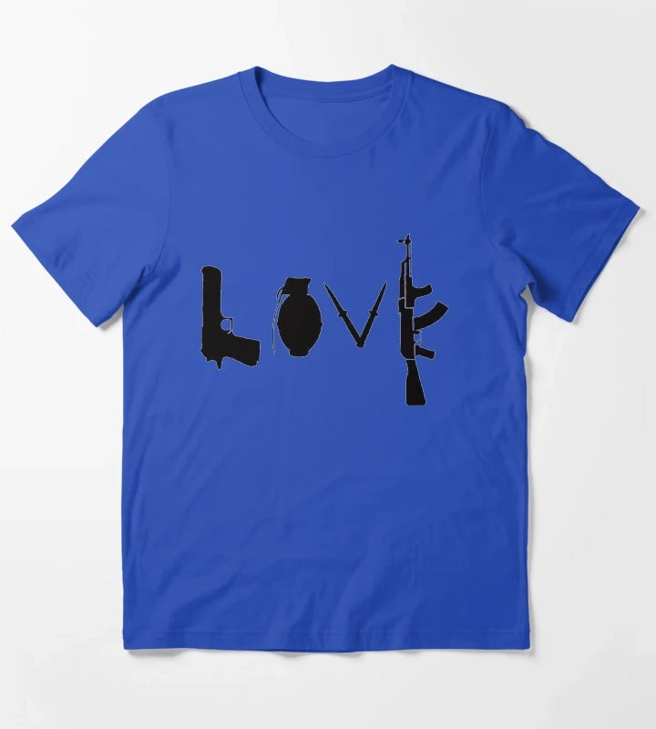 Banksy Love Guns T-Shirt Blue