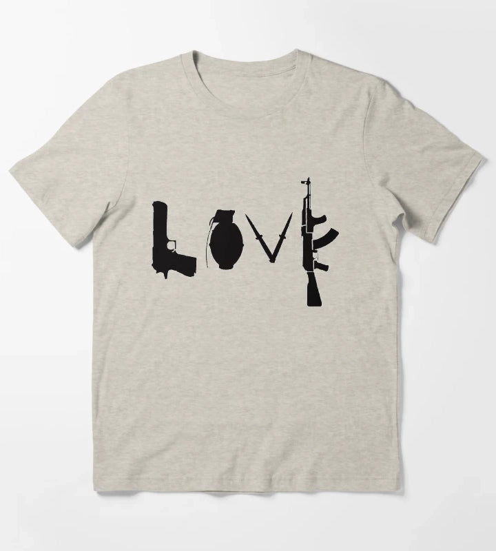 Banksy Love Guns T-Shirt Cream