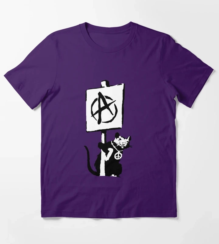 Banksy Rat Revolution T-Shirt Purple