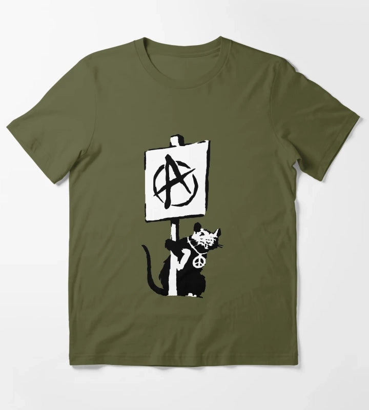 Banksy Rat Revolution T-Shirt Olive Green