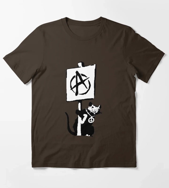 Banksy Rat Revolution T-Shirt Brown