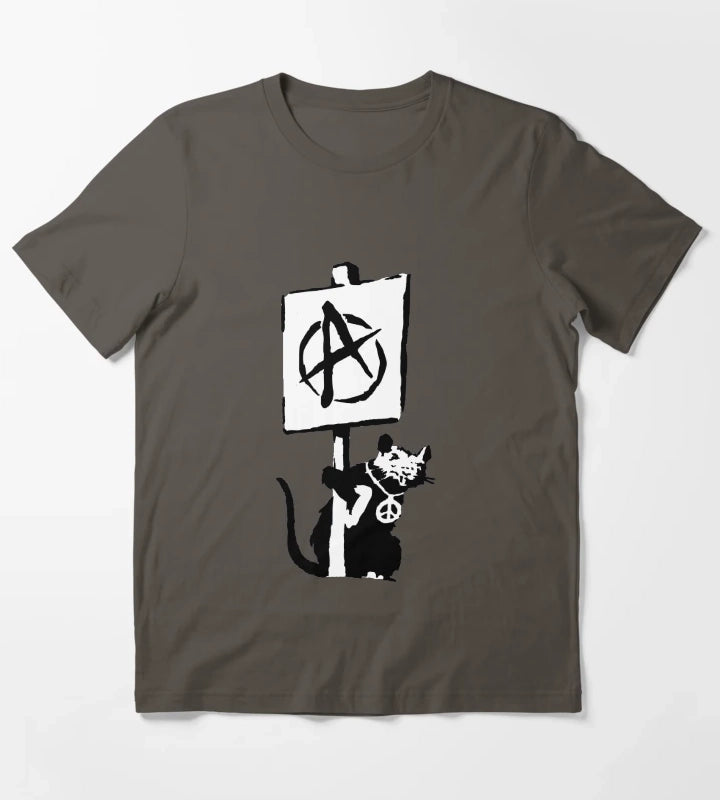 Banksy Rat Revolution T-Shirt Dark Grey