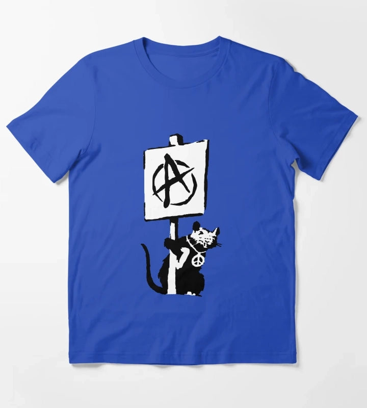 Banksy Rat Revolution T-Shirt Blue