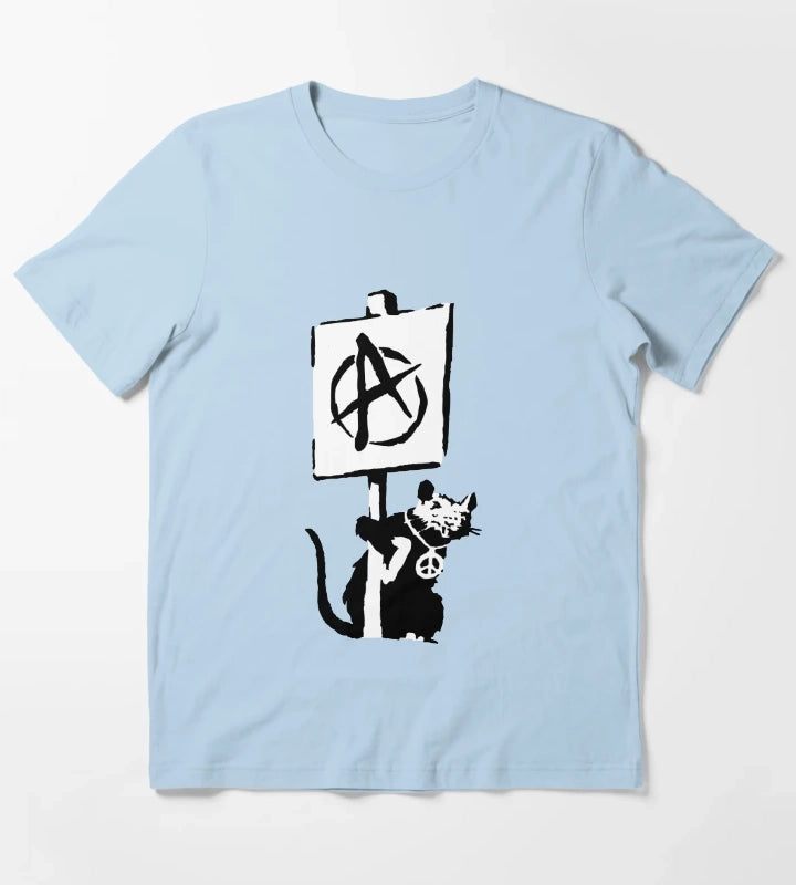 Banksy Rat Revolution T-Shirt Sky Blue
