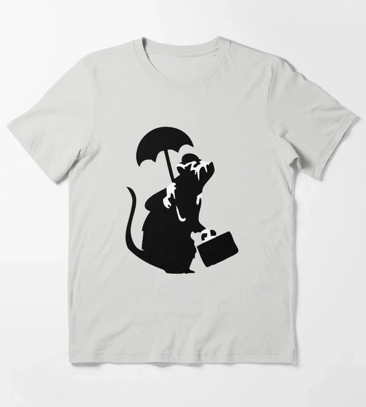Banksy Upper Class Rat T-Shirt Light Grey