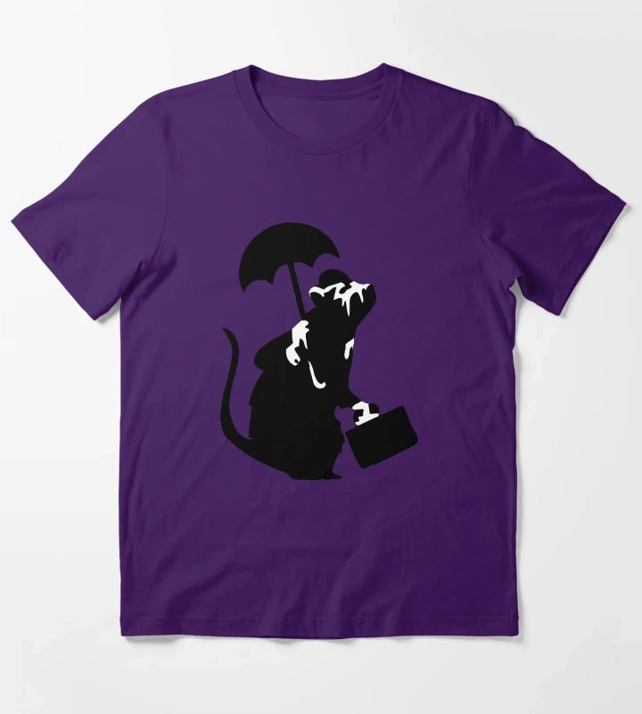 Banksy Upper Class Rat T-Shirt Purple