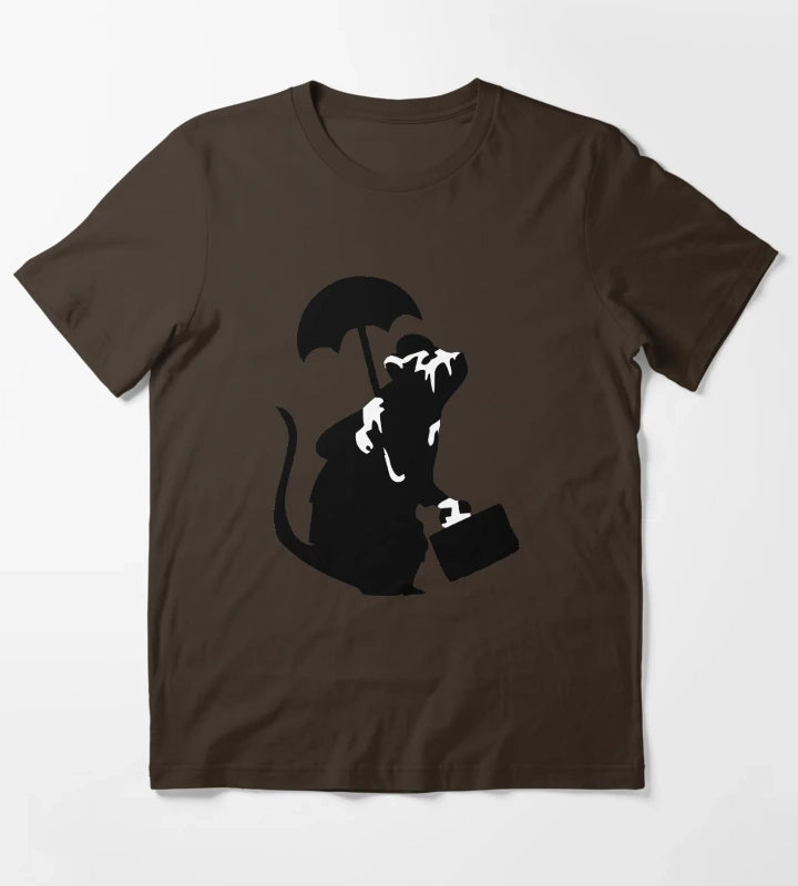 Banksy Upper Class Rat T-Shirt Brown