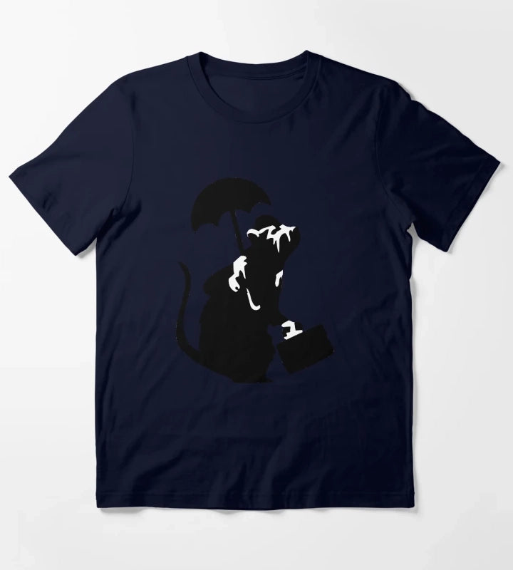 Banksy Upper Class Rat T-Shirt Navy