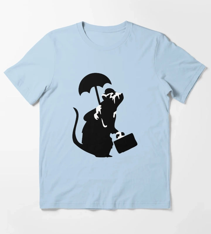 Banksy Upper Class Rat T-Shirt Sky Blue