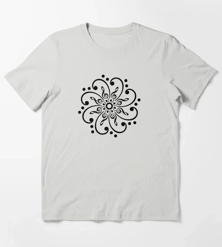 Bass Clef Treble Clef Mandala Music Musician Classic Dance T-Shirt Light Grey