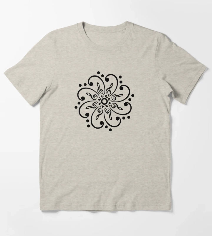 Bass Clef Treble Clef Mandala Music Musician Classic Dance T-Shirt Cream