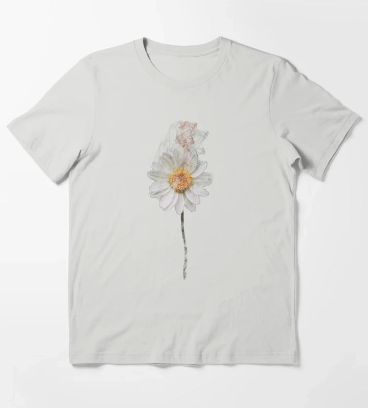 Beautiful white daisy art T-Shirt Light Grey