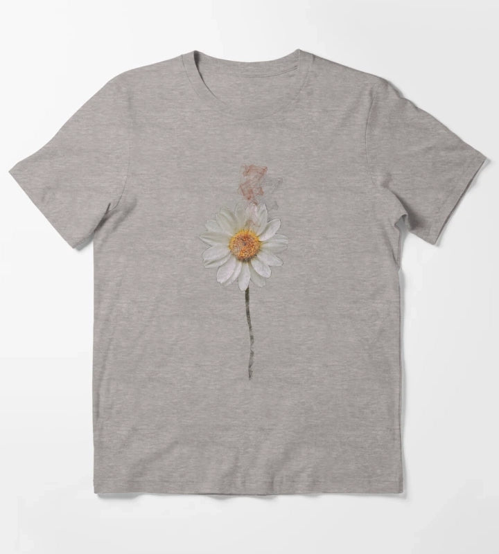 Beautiful white daisy art T-Shirt Heather Grey