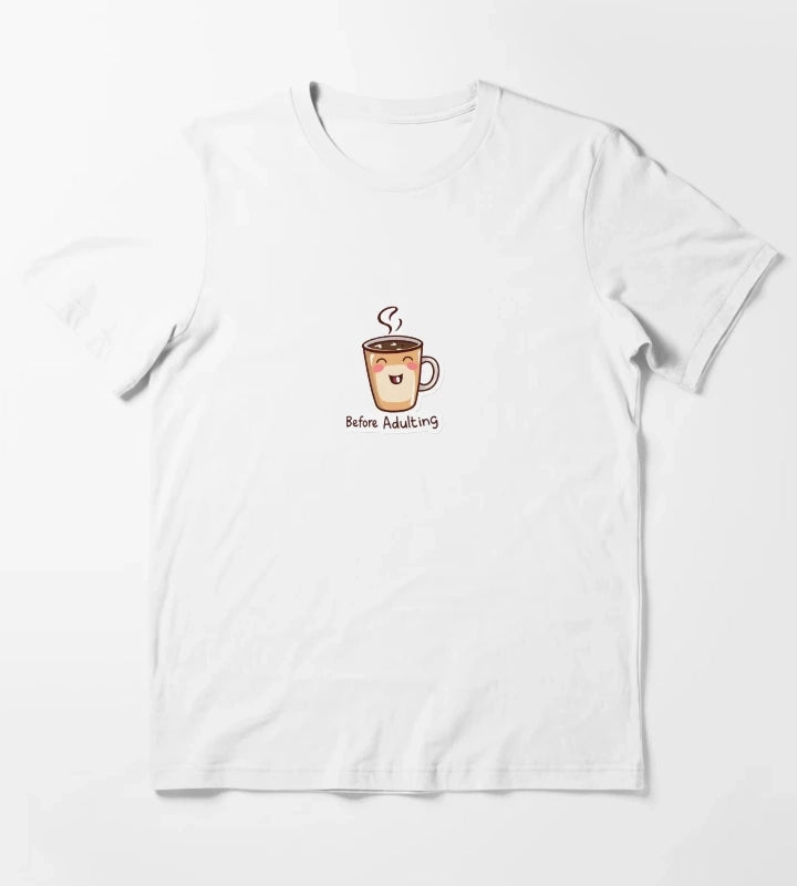Before Adulting Cute Coffee Mug Illustration T-Shirt White