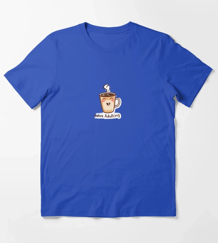 Before Adulting Cute Coffee Mug Illustration T-Shirt Blue