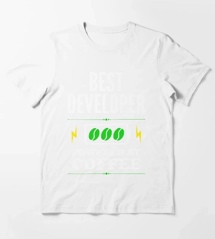Best Developer Powered By Coffee for Developer T-Shirt White