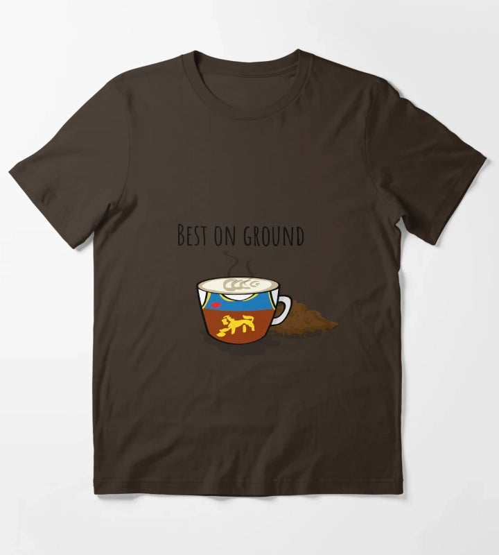 Best On Ground AFL Coffee Pun T-Shirt Brown