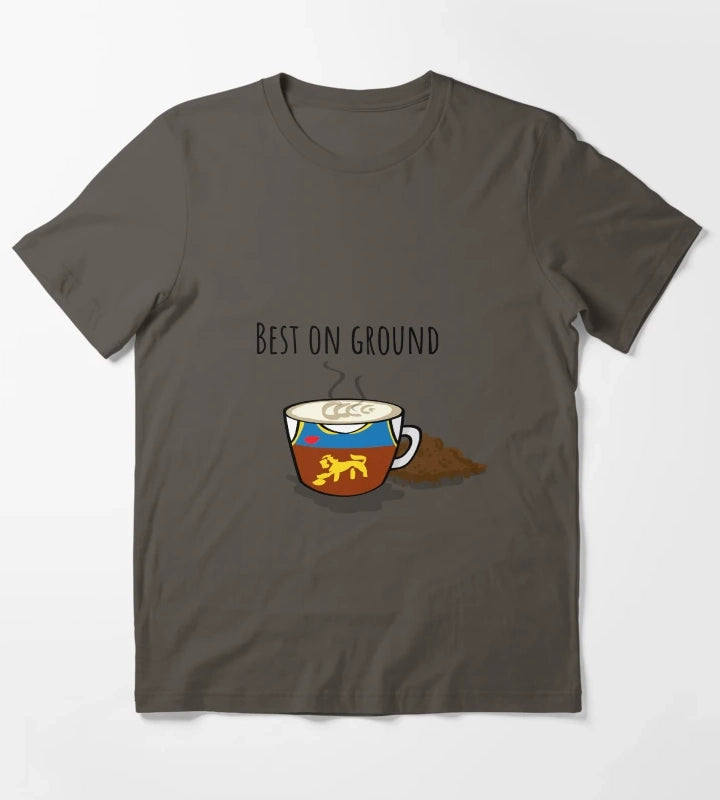 Best On Ground AFL Coffee Pun T-Shirt Dark Grey
