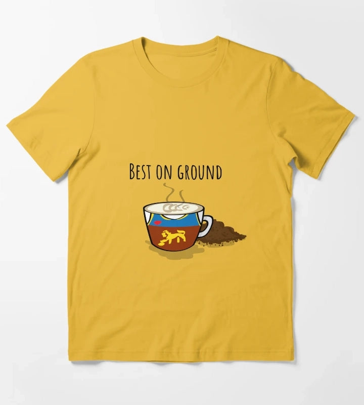 Best On Ground AFL Coffee Pun T-Shirt Yellow