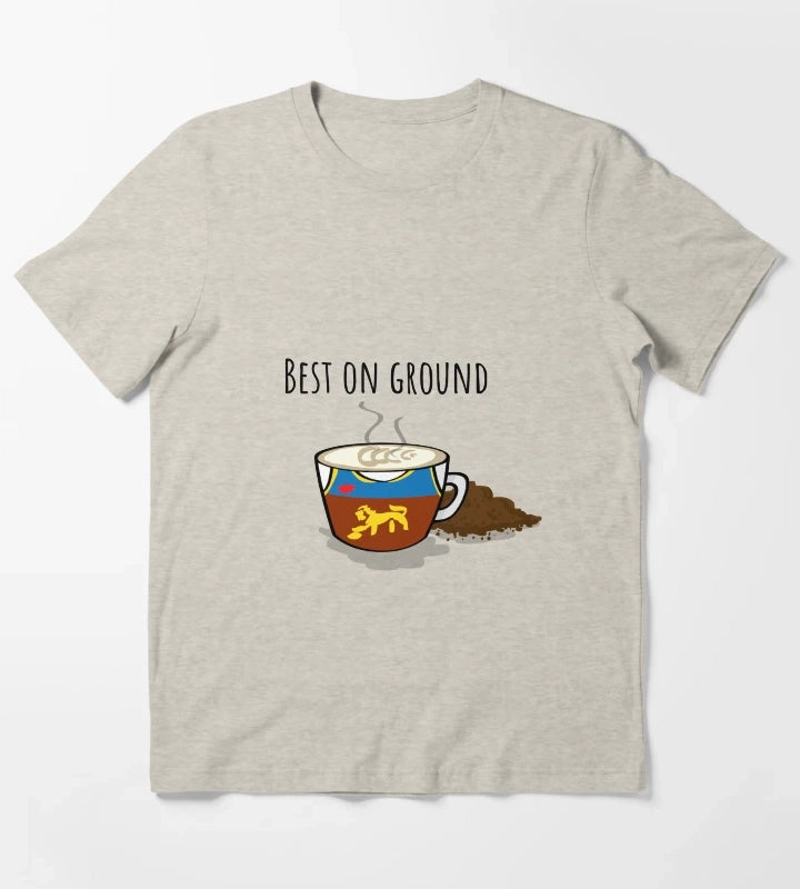 Best On Ground AFL Coffee Pun T-Shirt Cream